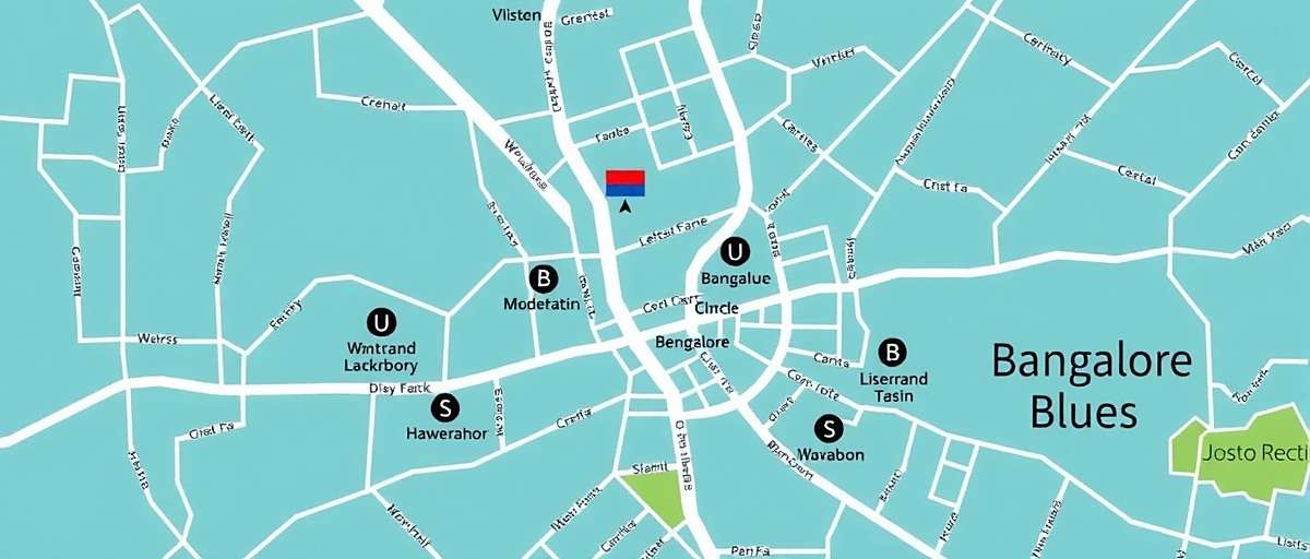 Map of Bangalore in Bangalore Blues showing famous locations and neighborhoods